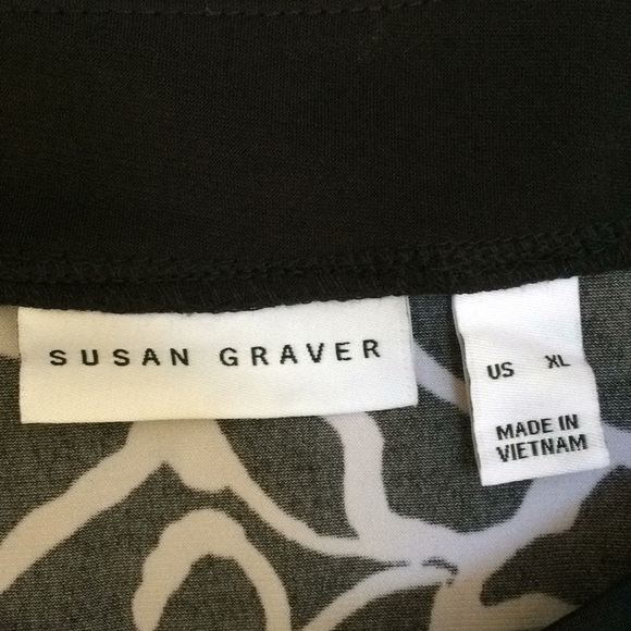 SUSAN GRAVER Size XL white with black printed top - Picture 4 of 7